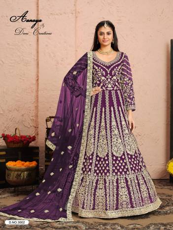 AANAYA VOL 130 BY DANI CREATION NET WITH HEAVY EMBROIDERY GOWN WHOLESALER IN INDIA